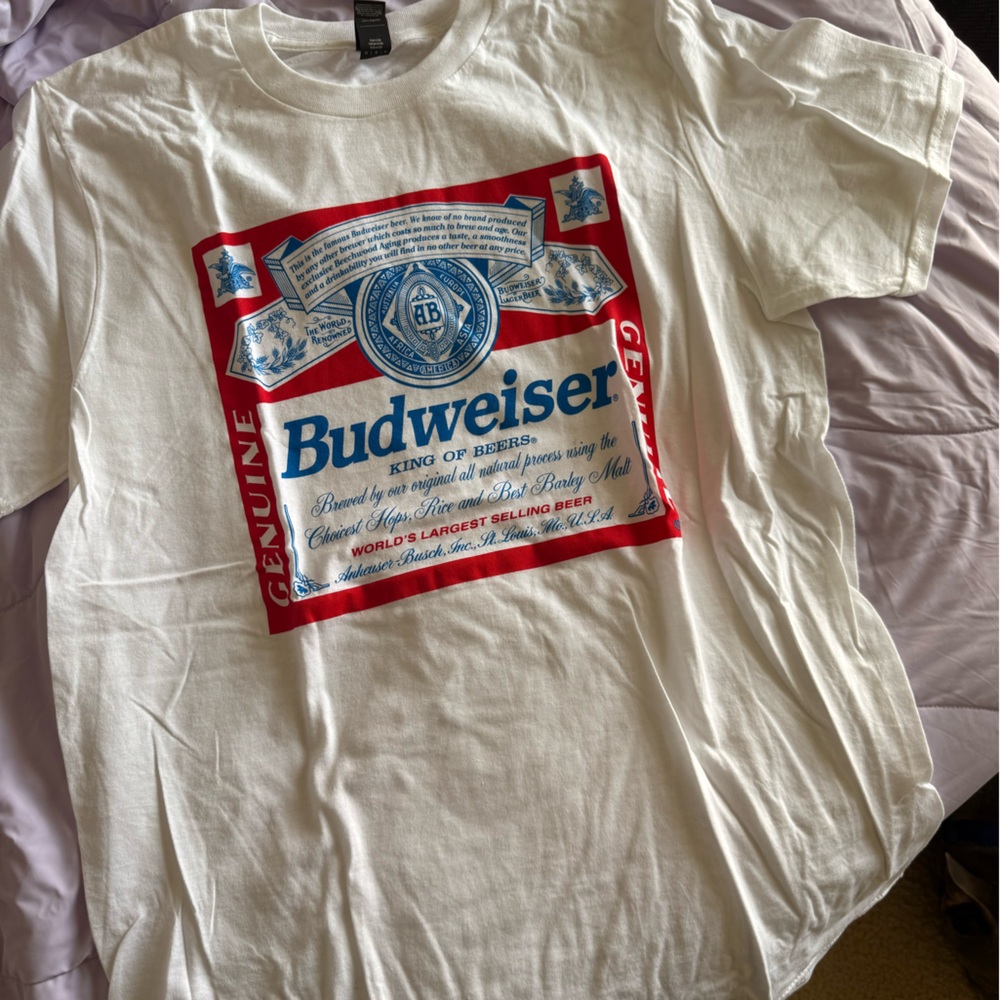 Budweiser White Graphic T-Shirt